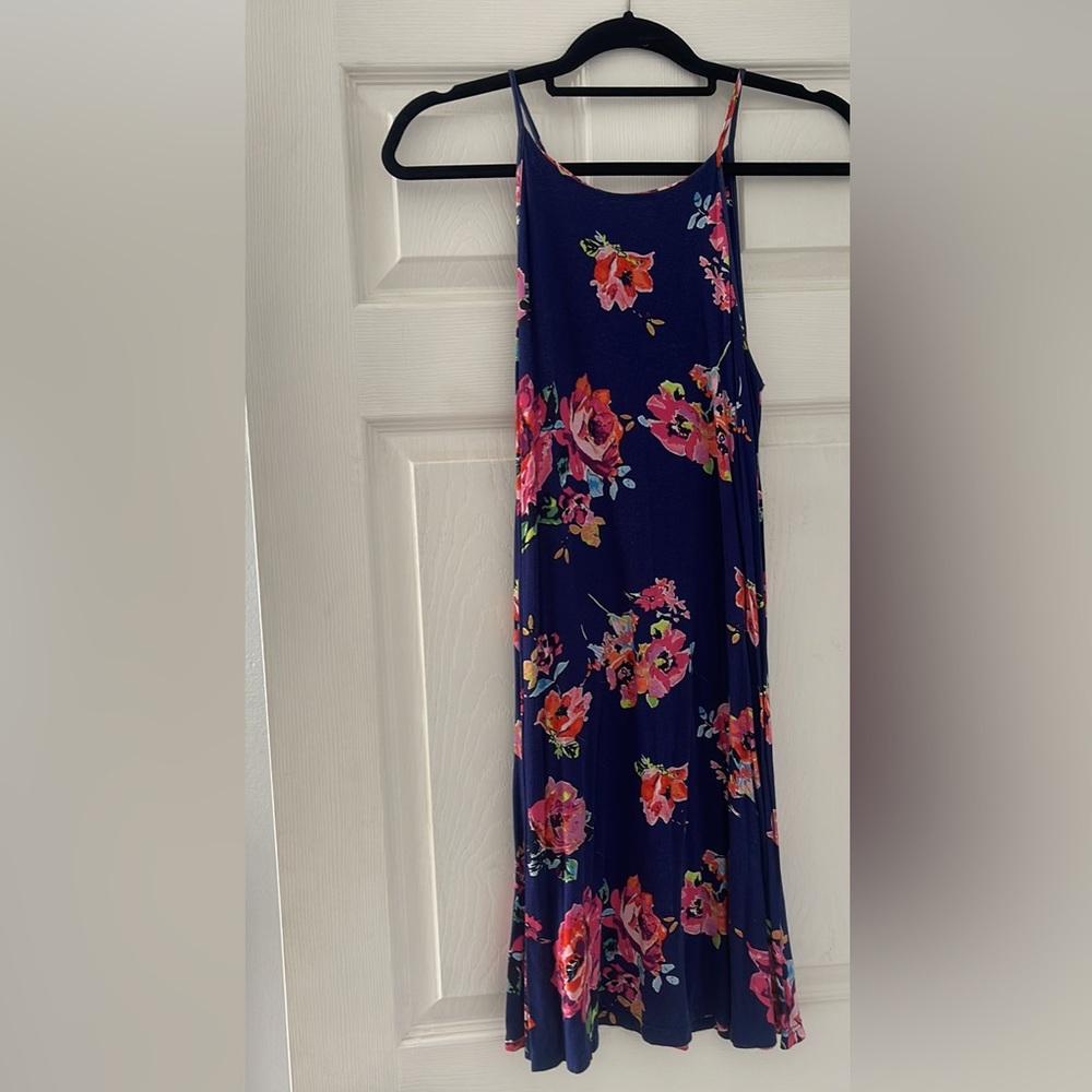 Blue floral swing dress